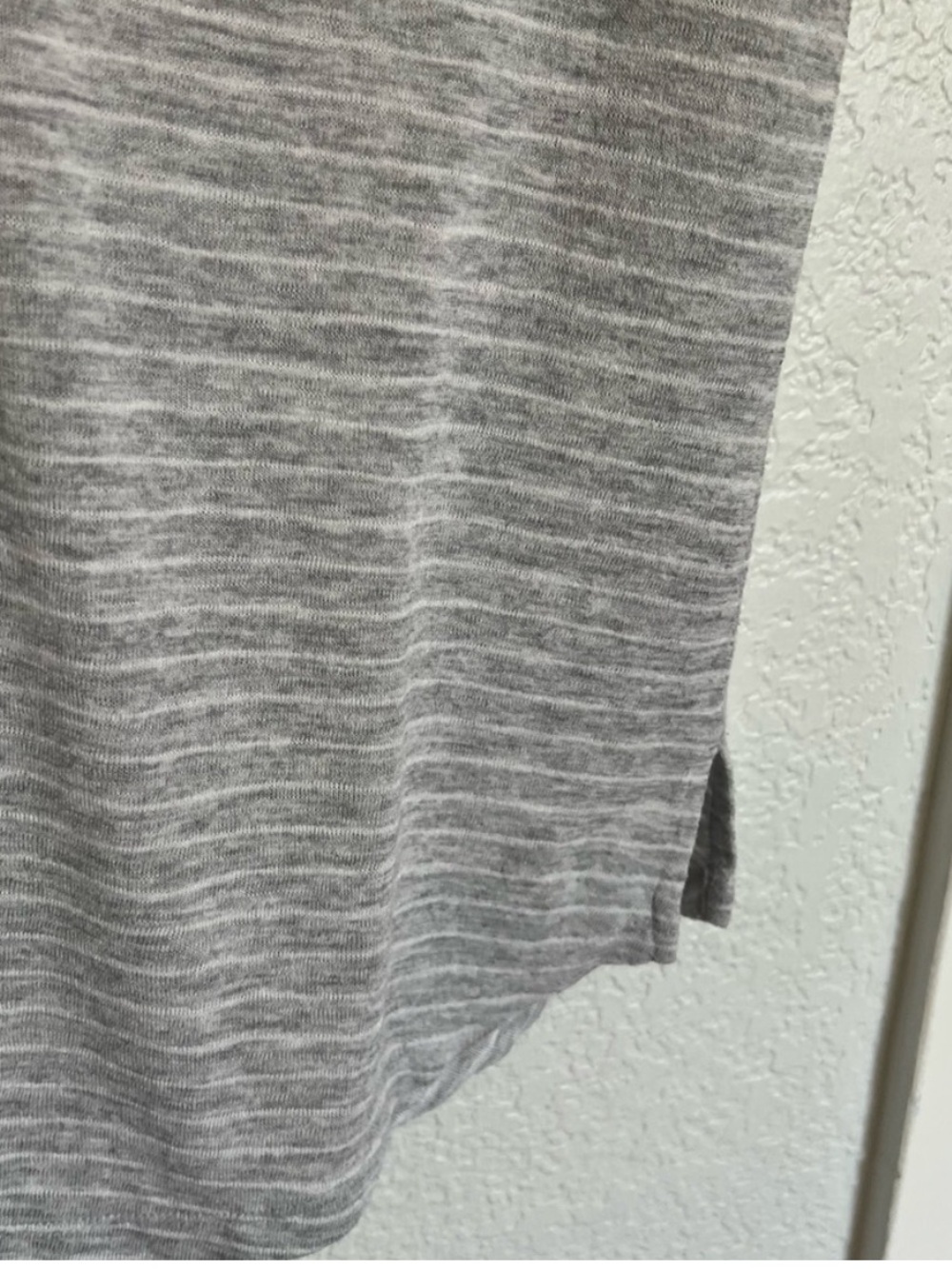 Athleta Breezy Striped Tank Top Gray and White Sleeveless Activewear - Picture 5 of 7
